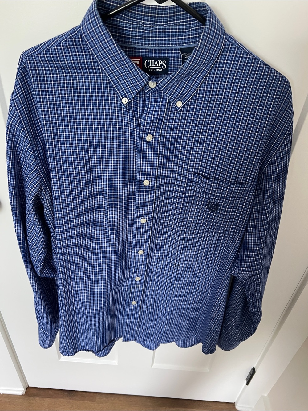 Chaps Men’s XL Plaid Button Down Shirt, Long Sleeve